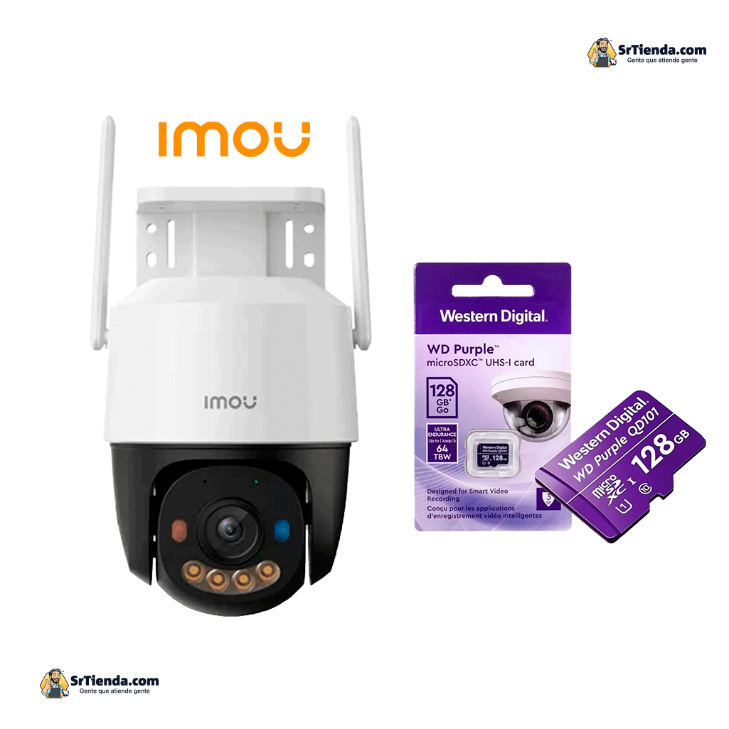 Cámara WiFi Hogar y Oficina de 5MP + Memoria microSD 128 GB WD Purple