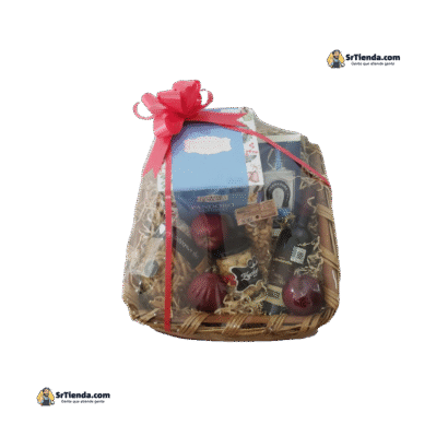 Venta de canasto empresarial con pandoro, tequila y vino tinto